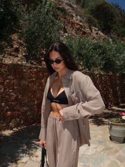 3 PIECE LYOCELL LOUNGE SUIT IN KHAKI