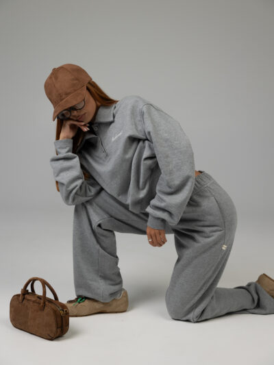 DARK MELANGE POLO SWEAT