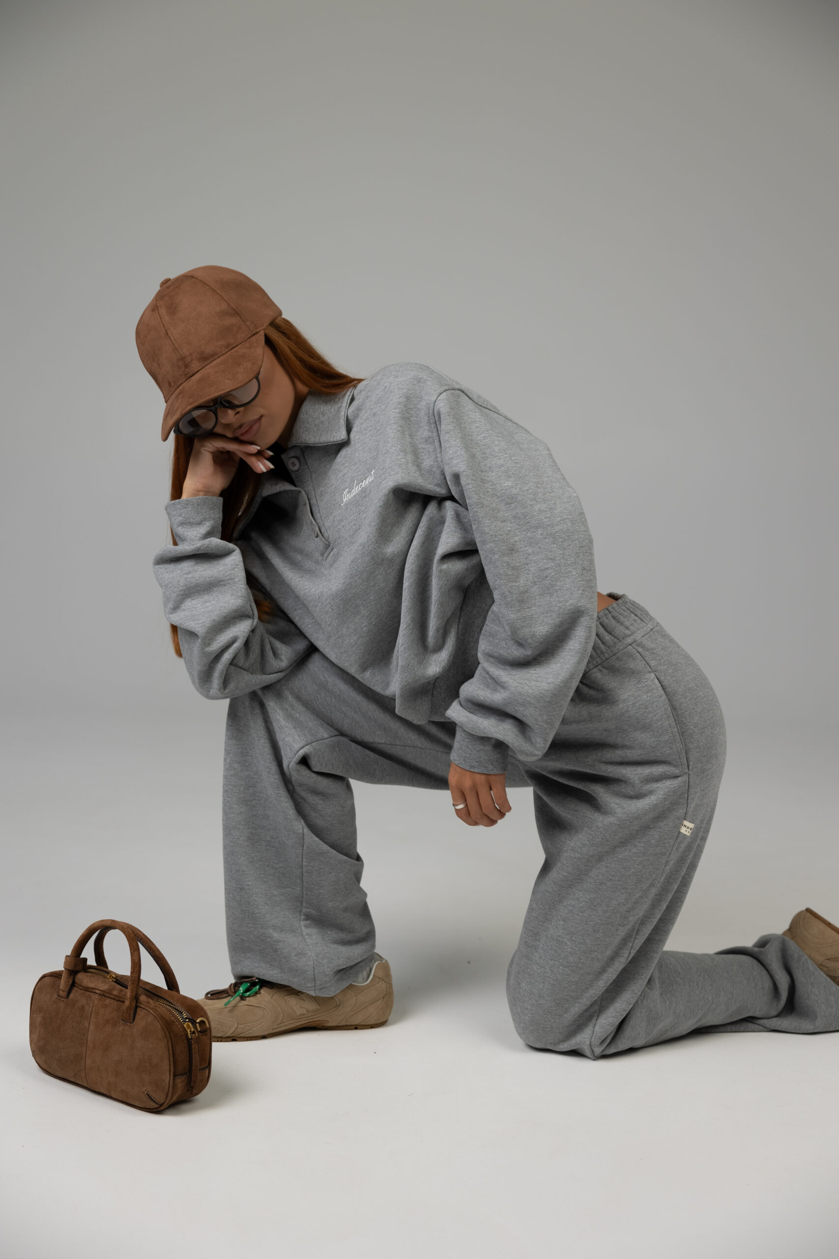 DARK MELANGE POLO SWEAT