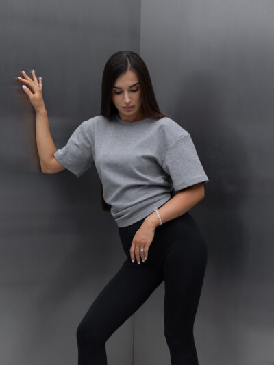 DARK MELANGE SHOULDERPAD T-SHIRT