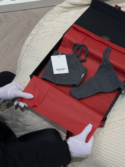 DARK MELANGE LINGERIE SET