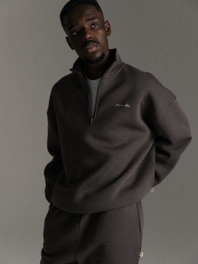 MEN'S HALF ZIP SWEATSHIRT IN DARK GRAY