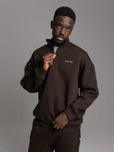 MEN'S HALF ZIP SWEATSHIRT IN ESPRESSO