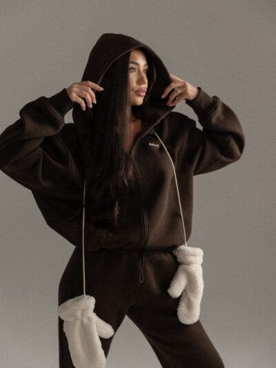 ZIP HOODIE IN ESPRESSO