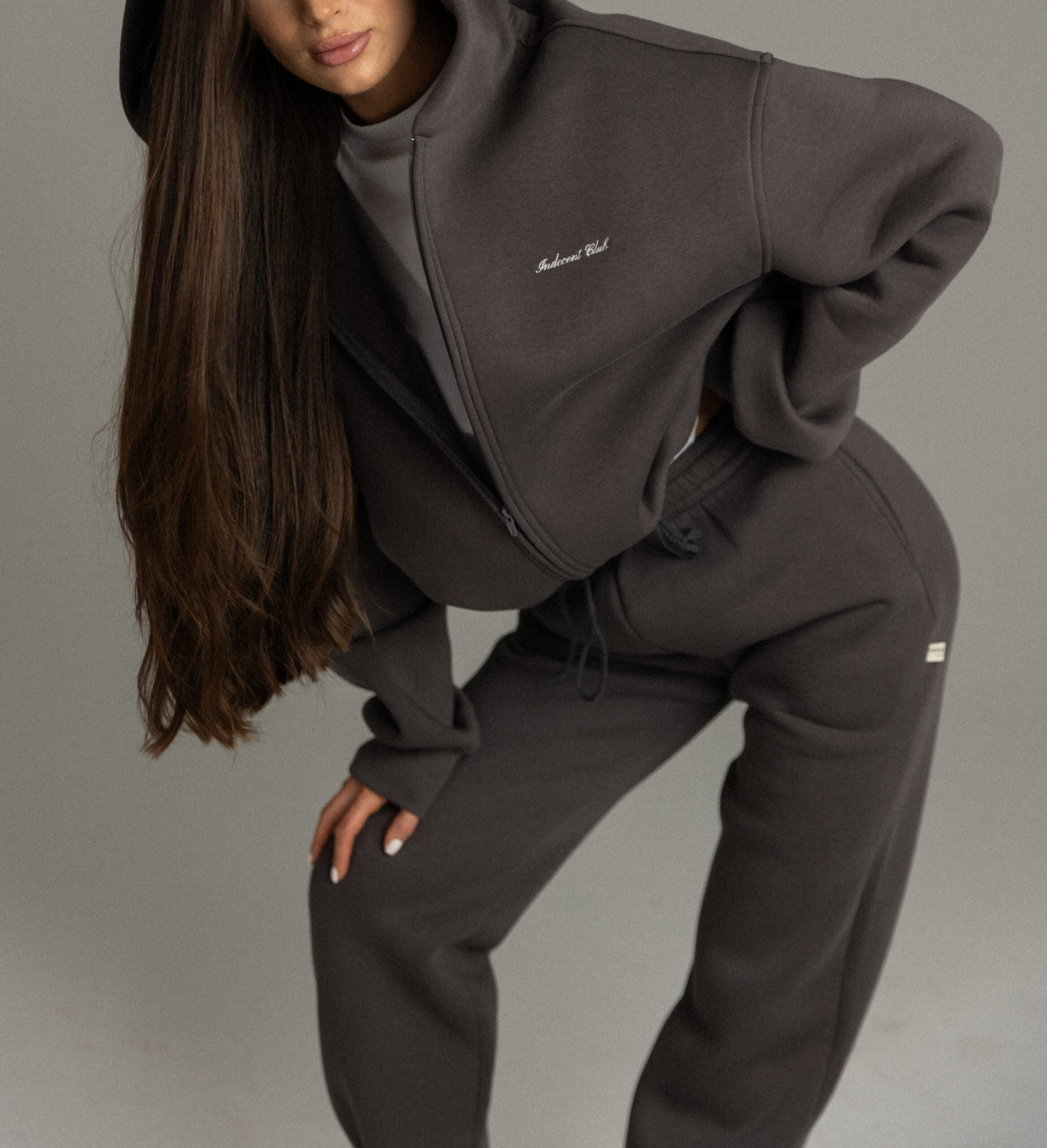 ZIP HOODIE IN DARK GRAY - Image 4