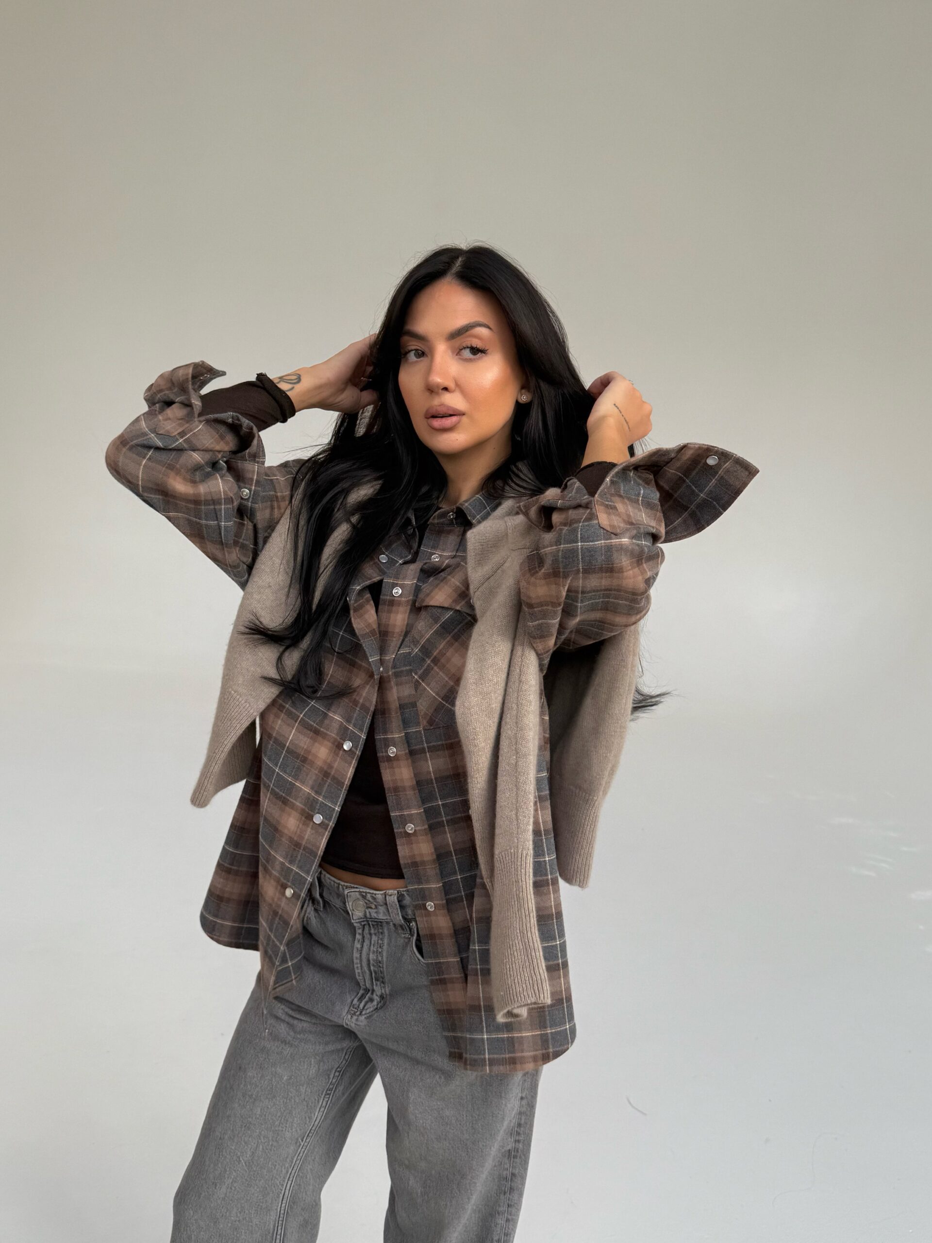 DADDY'S SHIRT IN BROWN GRAY - Image 3