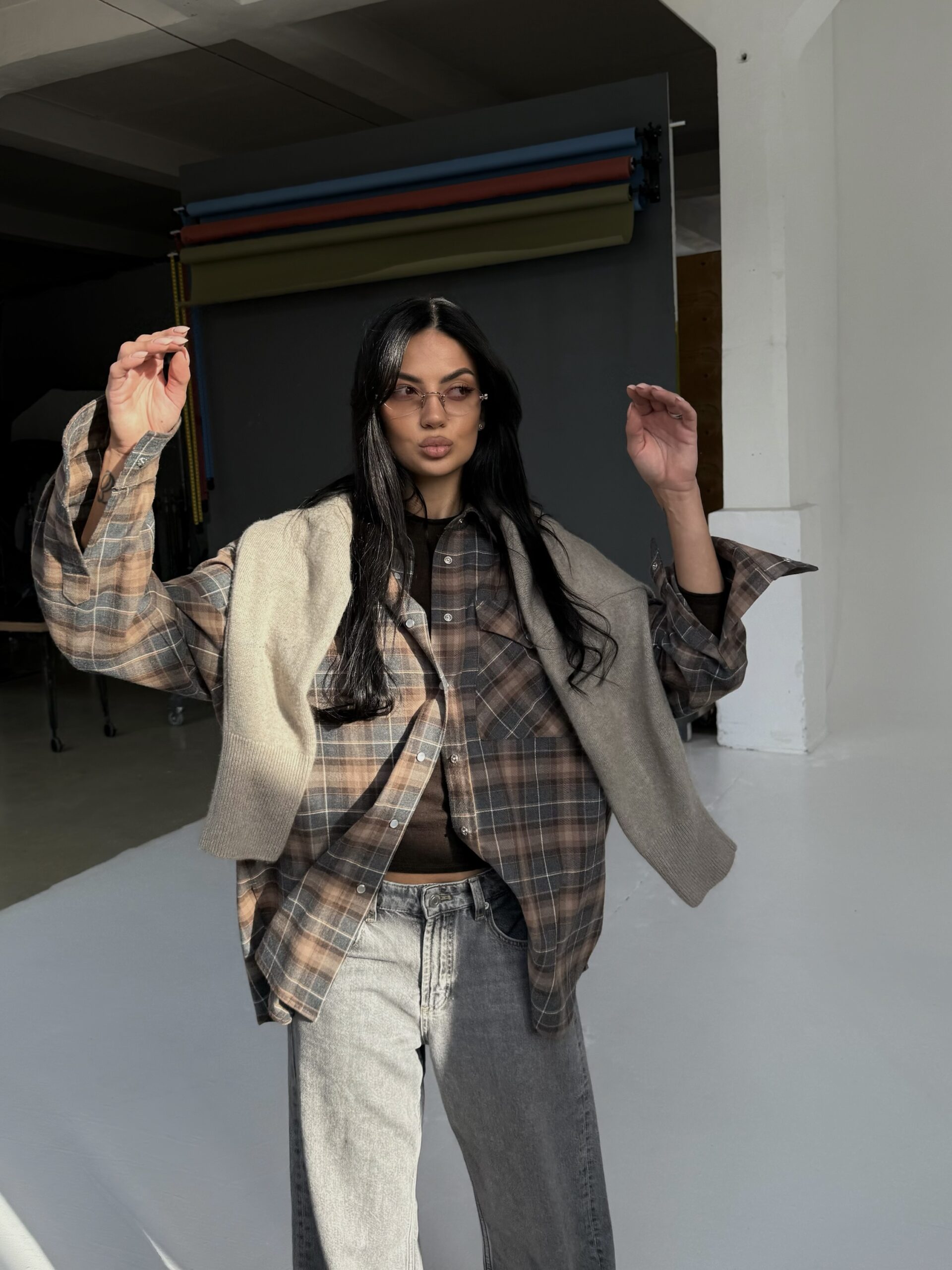 DADDY'S SHIRT IN BROWN GRAY